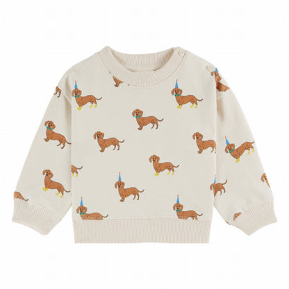 Dachshunds Organic Cotton Sweatshirt, Ecru