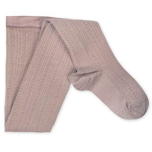 Angélique Pointelle Merino Wool Tights, Vieux Rose