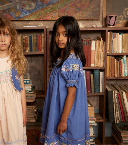 Verna Smock Dress, Azul