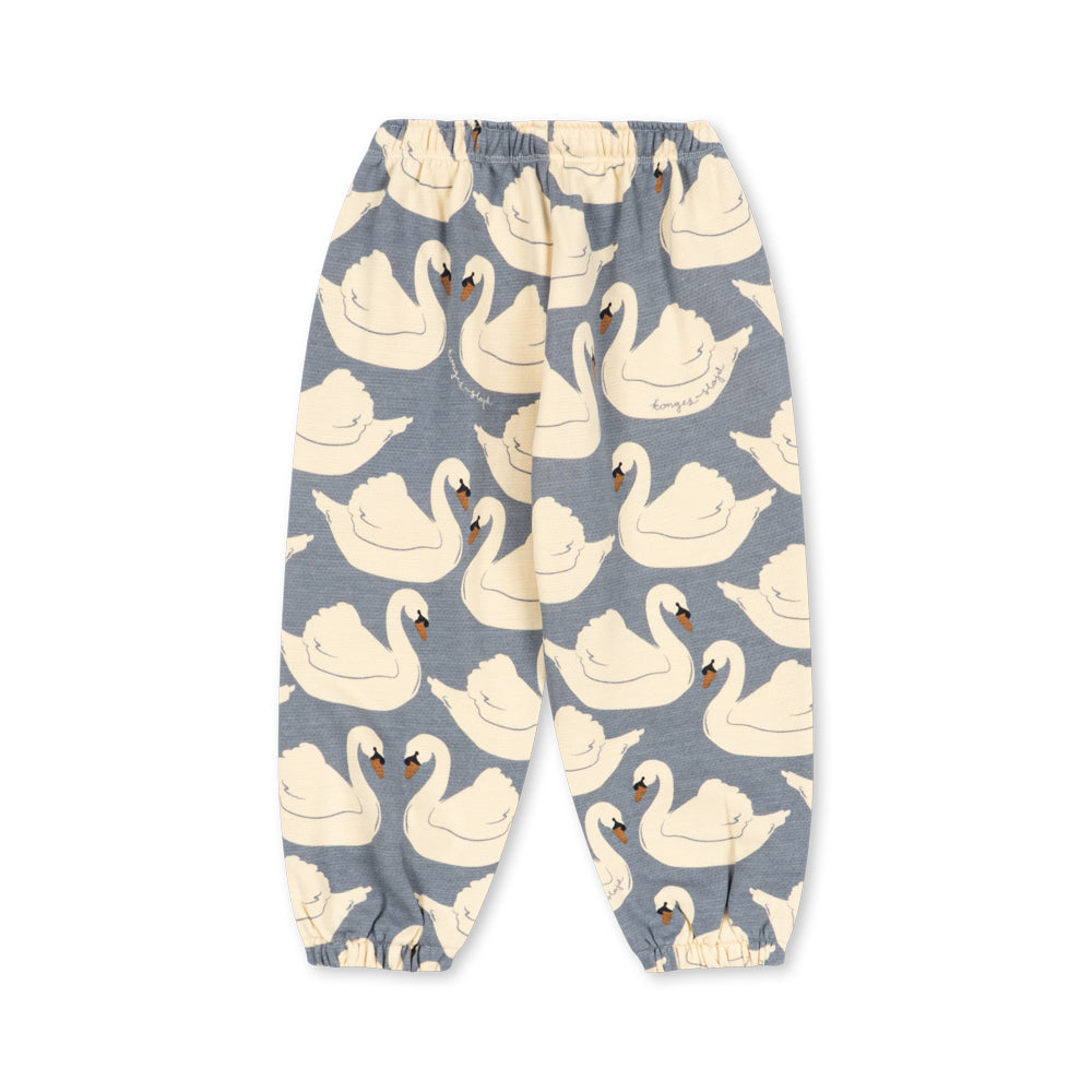 Loupy Print Sweat Pants GOTS, Swan