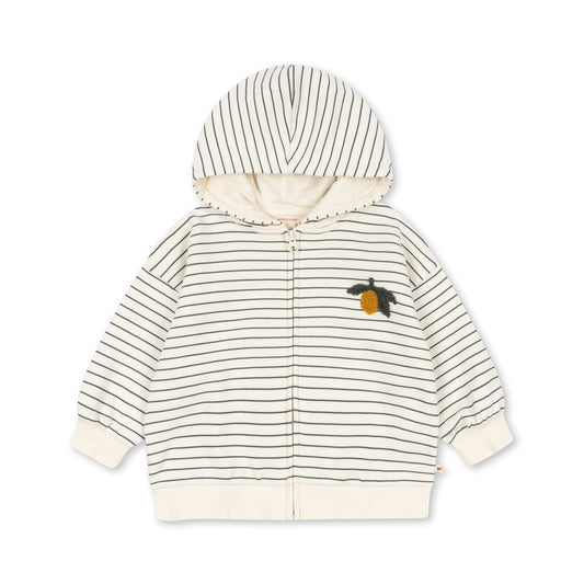 Amio Sweat Zip Hood OCS, Cilantro Stripe