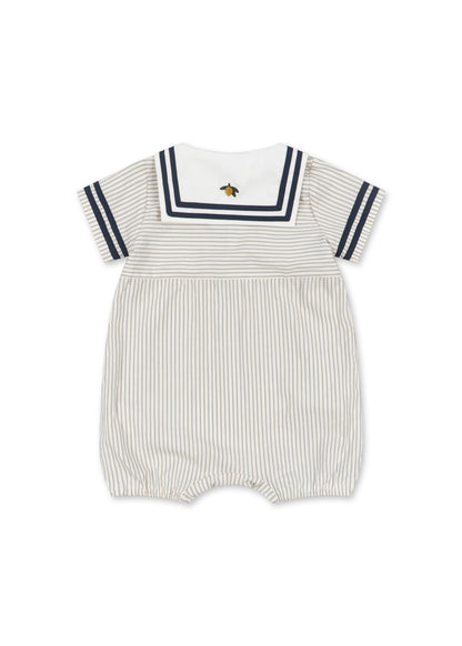 Allie Sailor Romper GOTS, Bleu Stripe