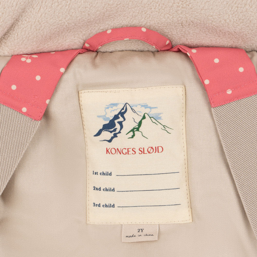 Mismou Frill Snow Jacket, Cherry Berry Dot
