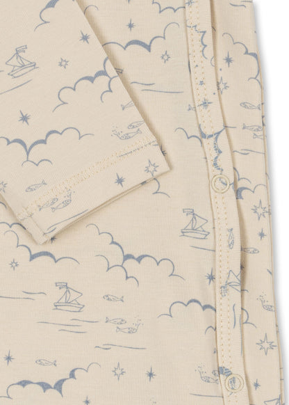 Basic Newborn Onesie GOTS, Cielo Marino