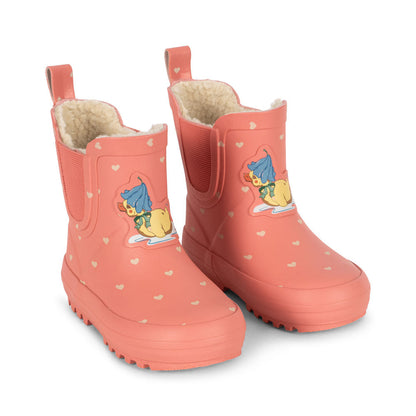 Roi Printed Rain Boots, Coeur Feathers