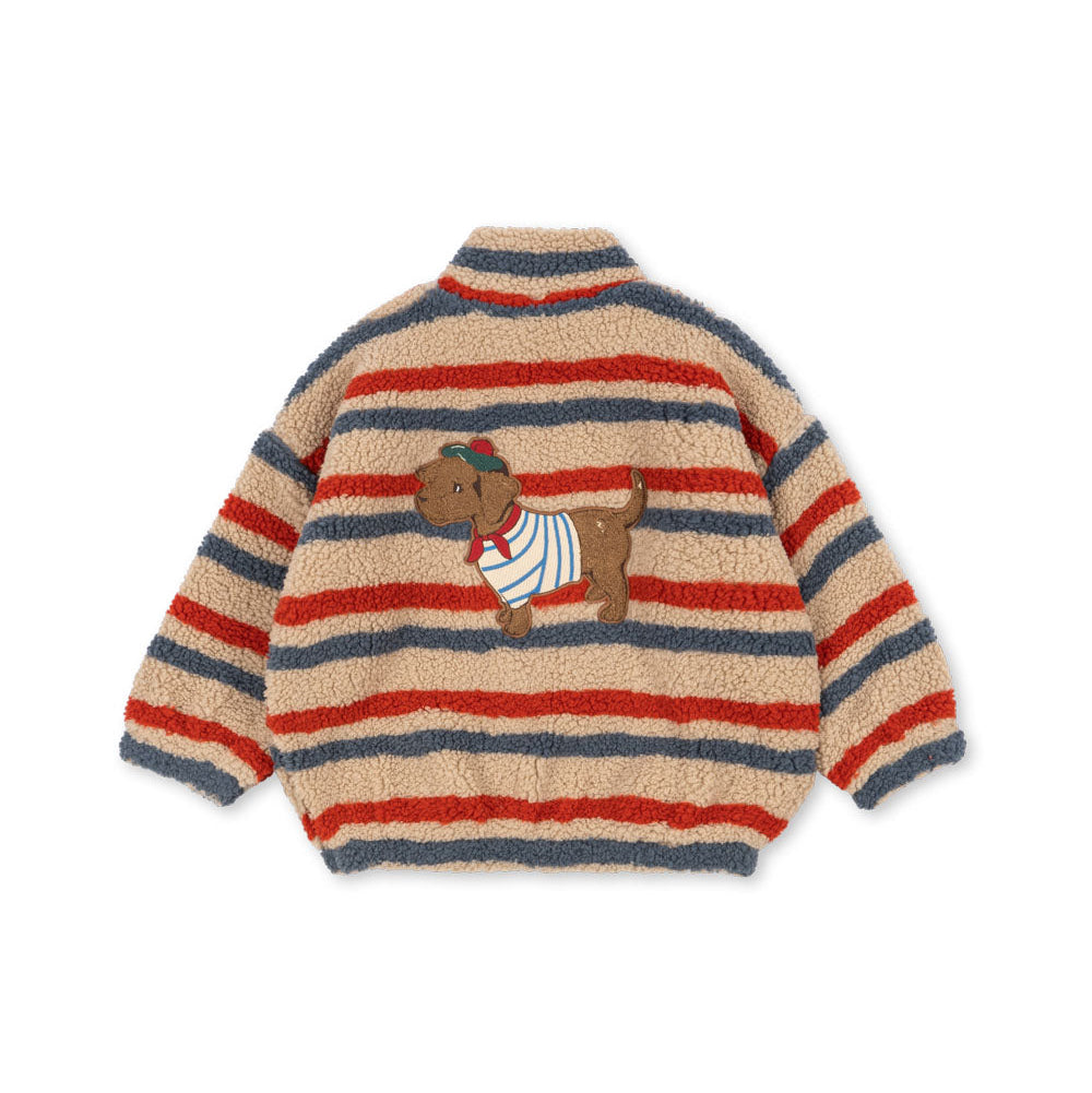 Jody Embroidery Teddy Jacket, Tangerine Stripe