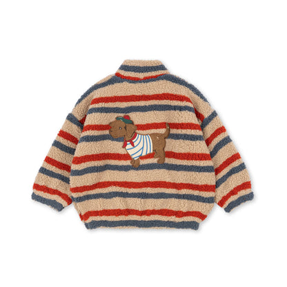 Jody Embroidery Teddy Jacket, Tangerine Stripe