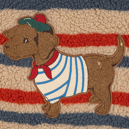 Jody Embroidery Teddy Jacket, Tangerine Stripe