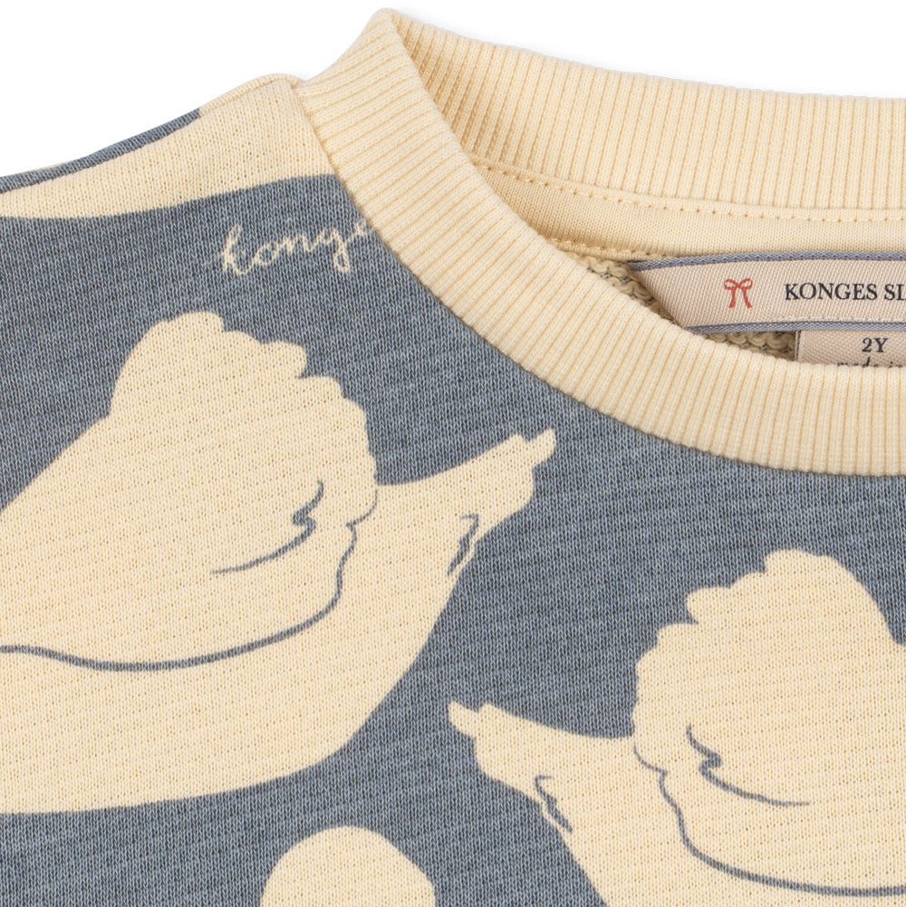 Loupy Print Sweat Shirt GOTS, Swan