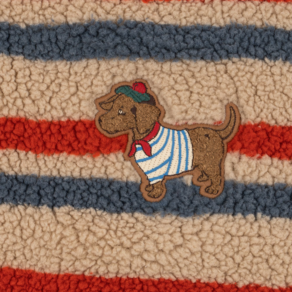 Jody Embroidery Teddy Jacket, Tangerine Stripe