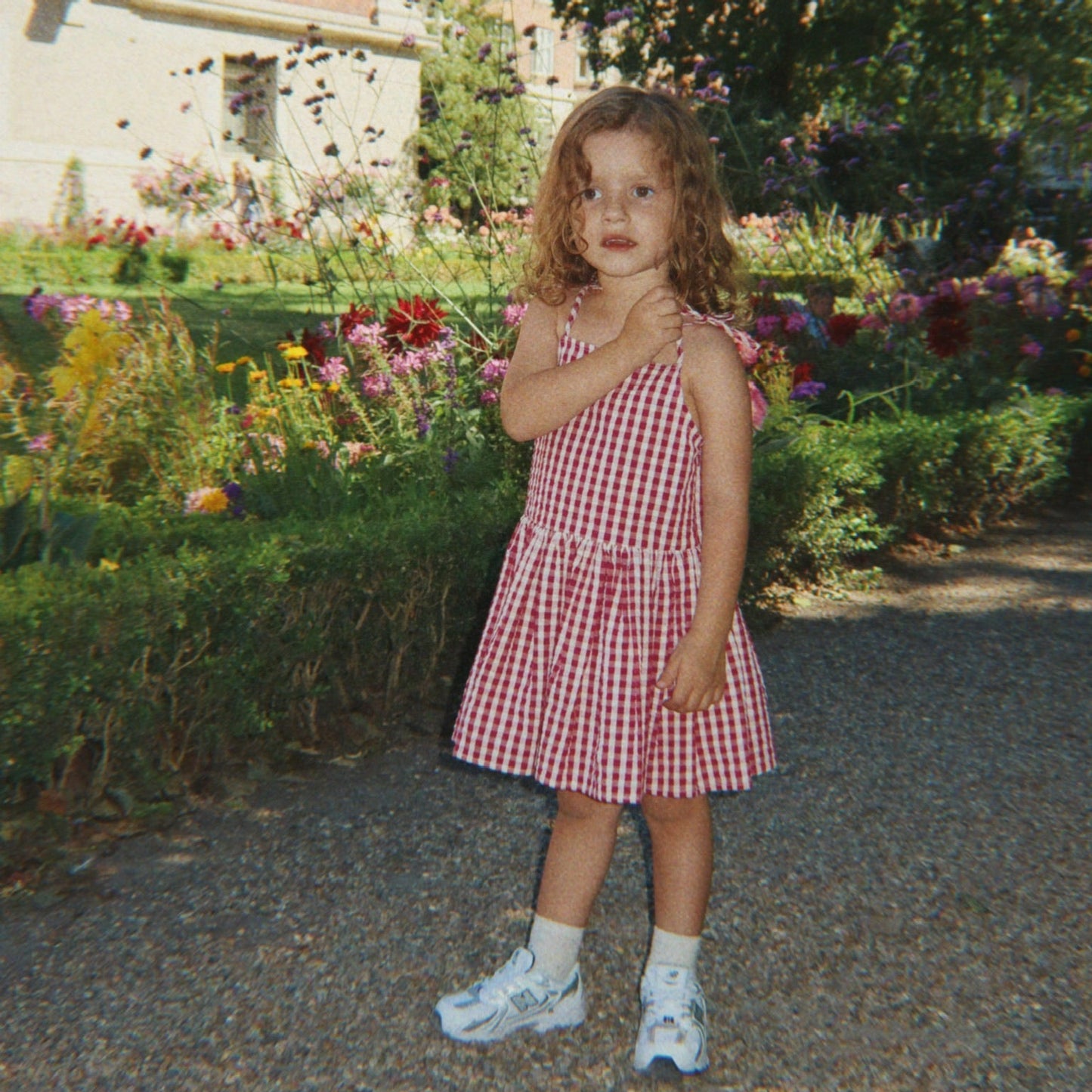 Isotta Dress GOTS, Rasberry Check