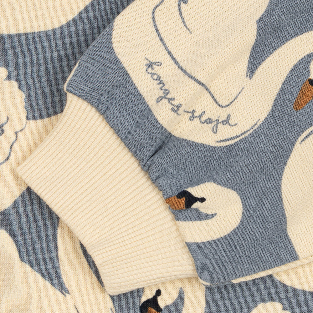Loupy Print Sweat Shirt GOTS, Swan