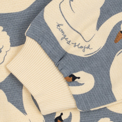 Loupy Print Sweat Shirt GOTS, Swan