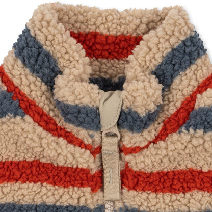 Jody Embroidery Teddy Jacket, Tangerine Stripe
