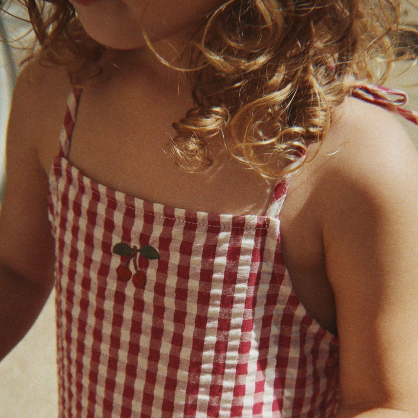 Isotta Dress GOTS, Rasberry Check