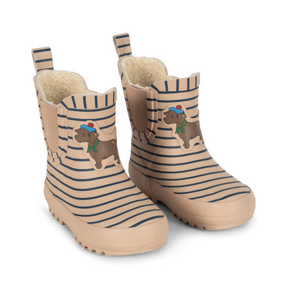 Roi Printed Rain Boots, Stripe La Mer