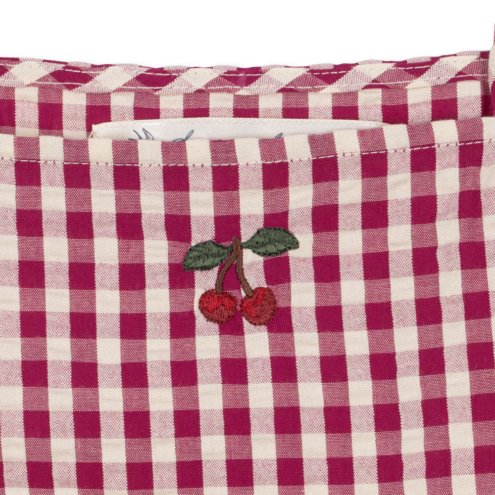 Isotta Dress GOTS, Rasberry Check