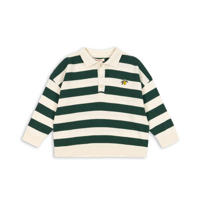 Manis Knit Polo, Pine Grove Stripe