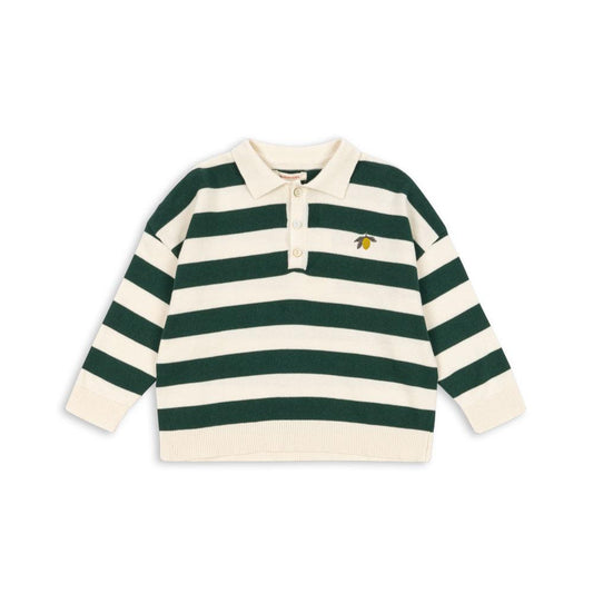 Manis Knit Polo, Pine Grove Stripe