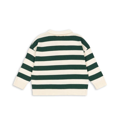 Manis Knit Polo, Pine Grove Stripe