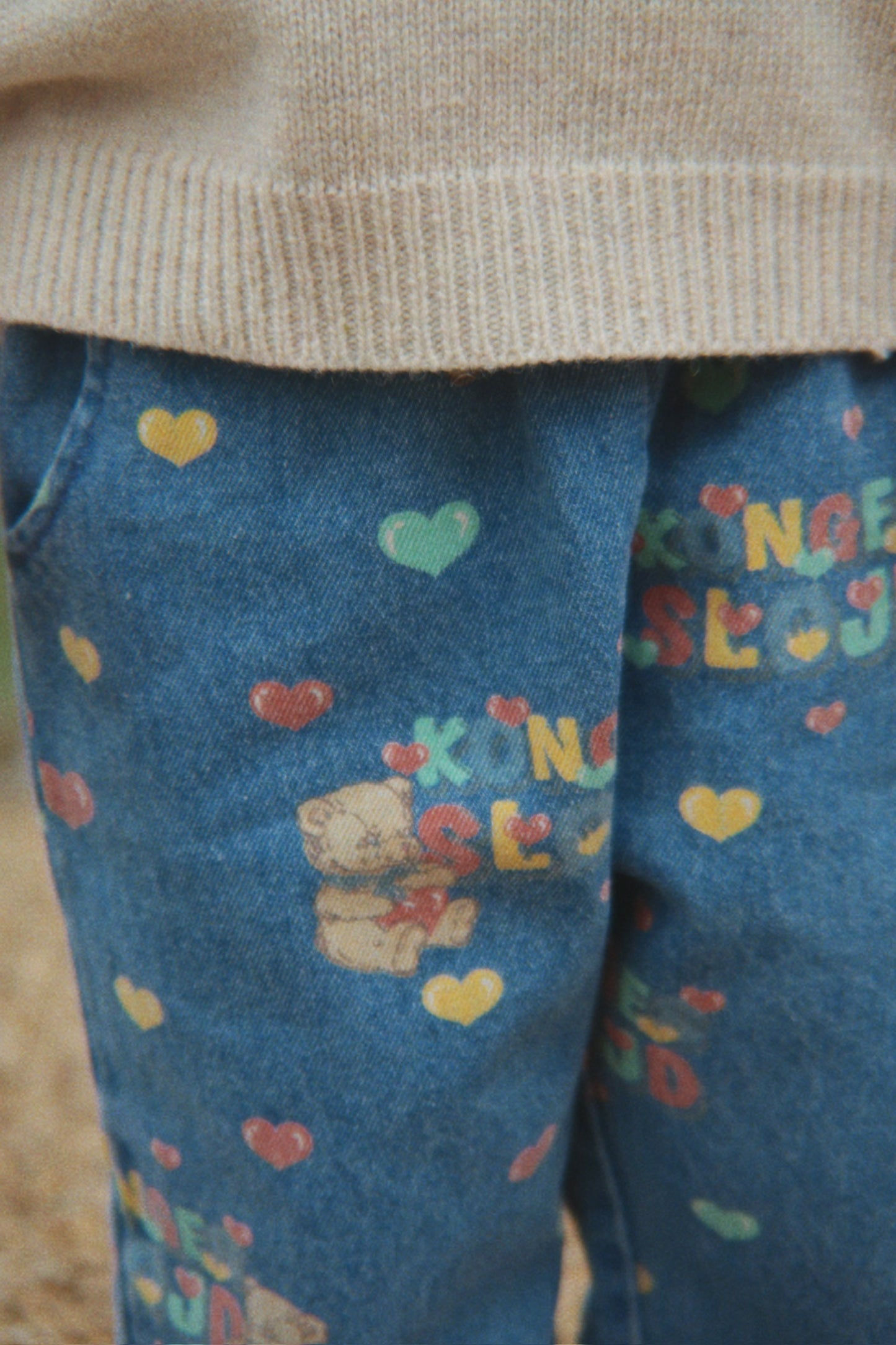 Magot Pants GOTS, Teddy Coeur