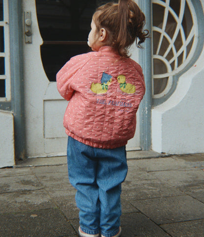 Juno Duckling Printed Bomber Jacket, Coeur Feathers