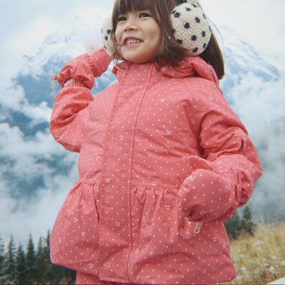 Mismou Frill Snow Jacket, Cherry Berry Dot