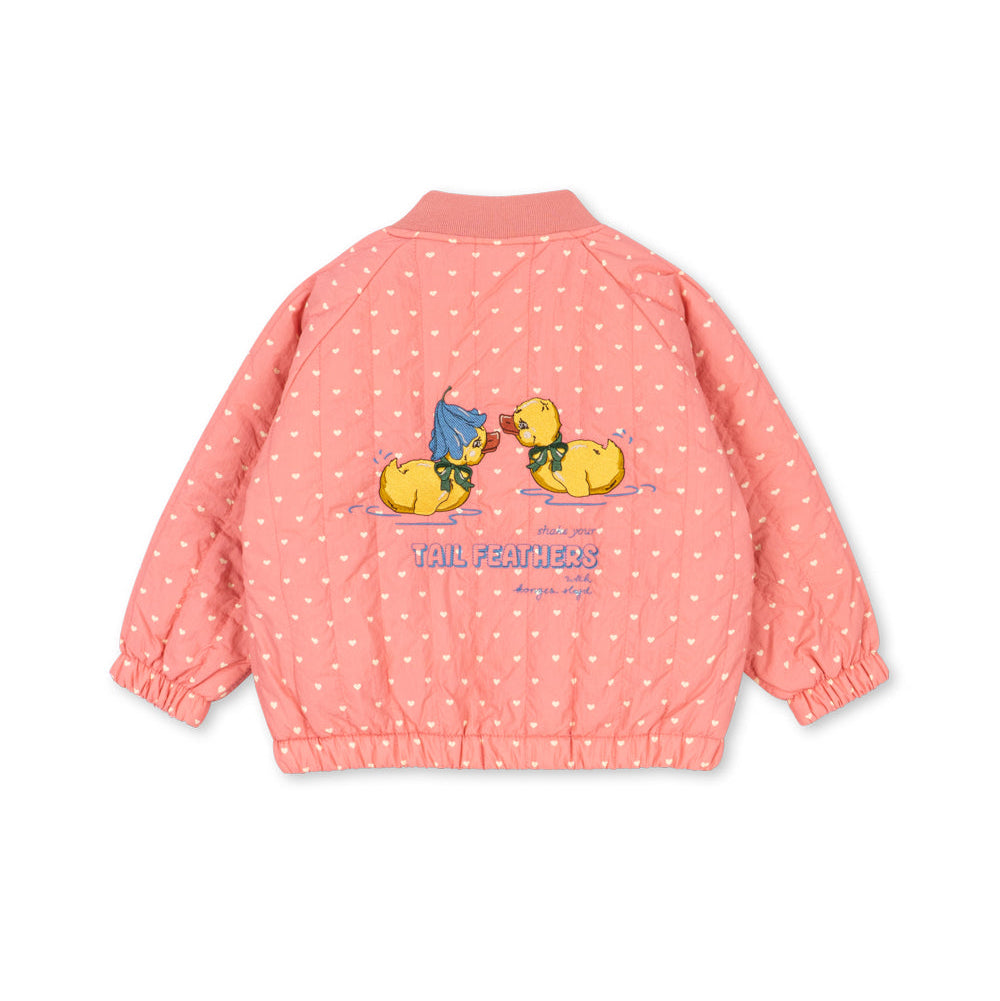 Juno Duckling Printed Bomber Jacket, Coeur Feathers