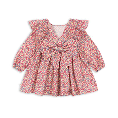 Evia LS Bow Dress GOTS, Felice Rose