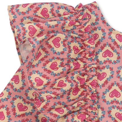 Evia LS Bow Dress GOTS, Felice Rose