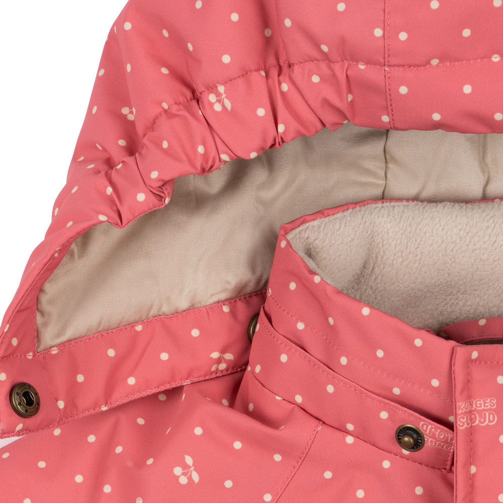 Mismou Frill Snow Jacket, Cherry Berry Dot