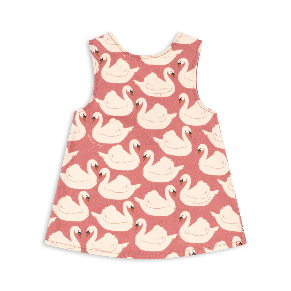 Magot Bow Dress GOTS, Swan Rose