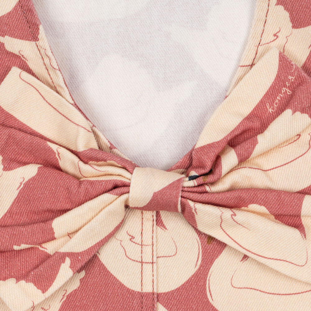 Magot Bow Dress GOTS, Swan Rose