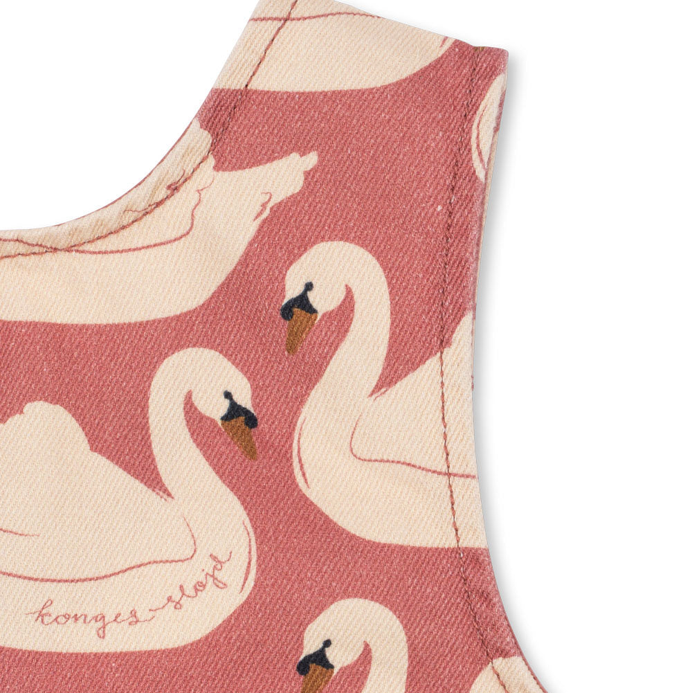 Magot Bow Dress GOTS, Swan Rose