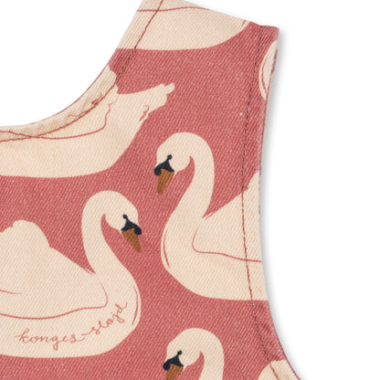 Magot Bow Dress GOTS, Swan Rose