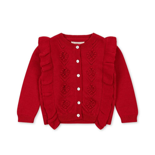 Fiol Frill Cardigan, Barbados Cherry