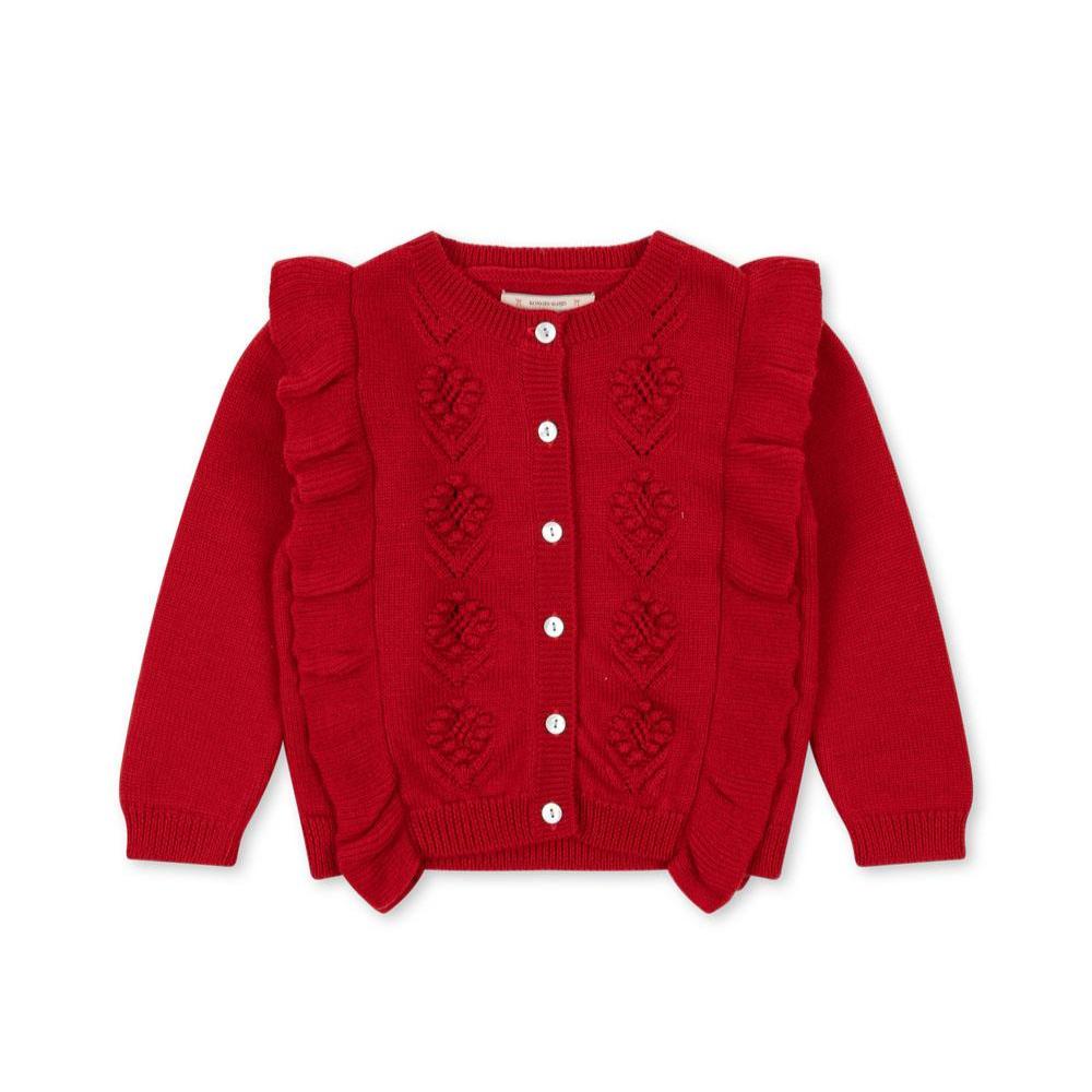 Fiol Frill Cardigan, Barbados Cherry