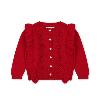 Fiol Frill Cardigan, Barbados Cherry