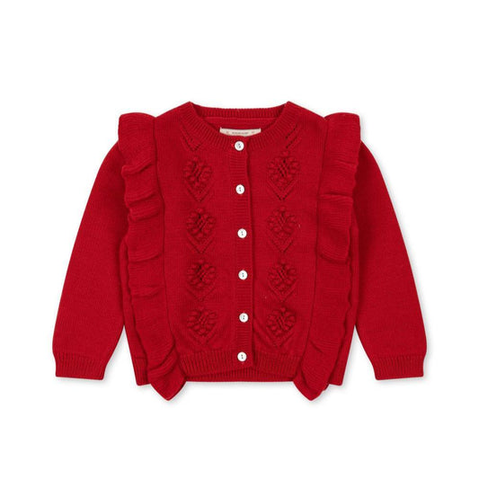 Fiol Frill Cardigan, Barbados Cherry