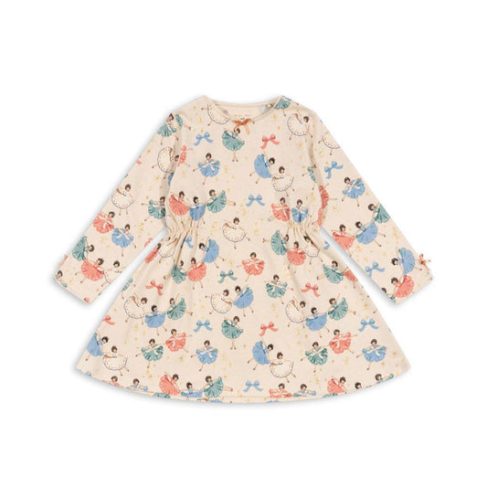 Drey LS Dress GOTS, Bow Ballerina