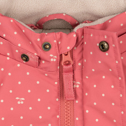 Mismou Frill Snow Jacket, Cherry Berry Dot