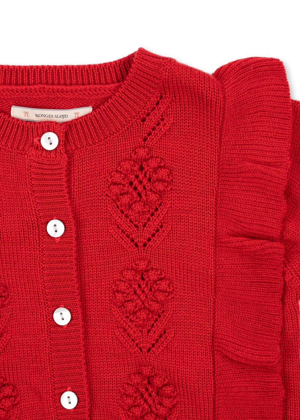 Fiol Frill Cardigan, Barbados Cherry