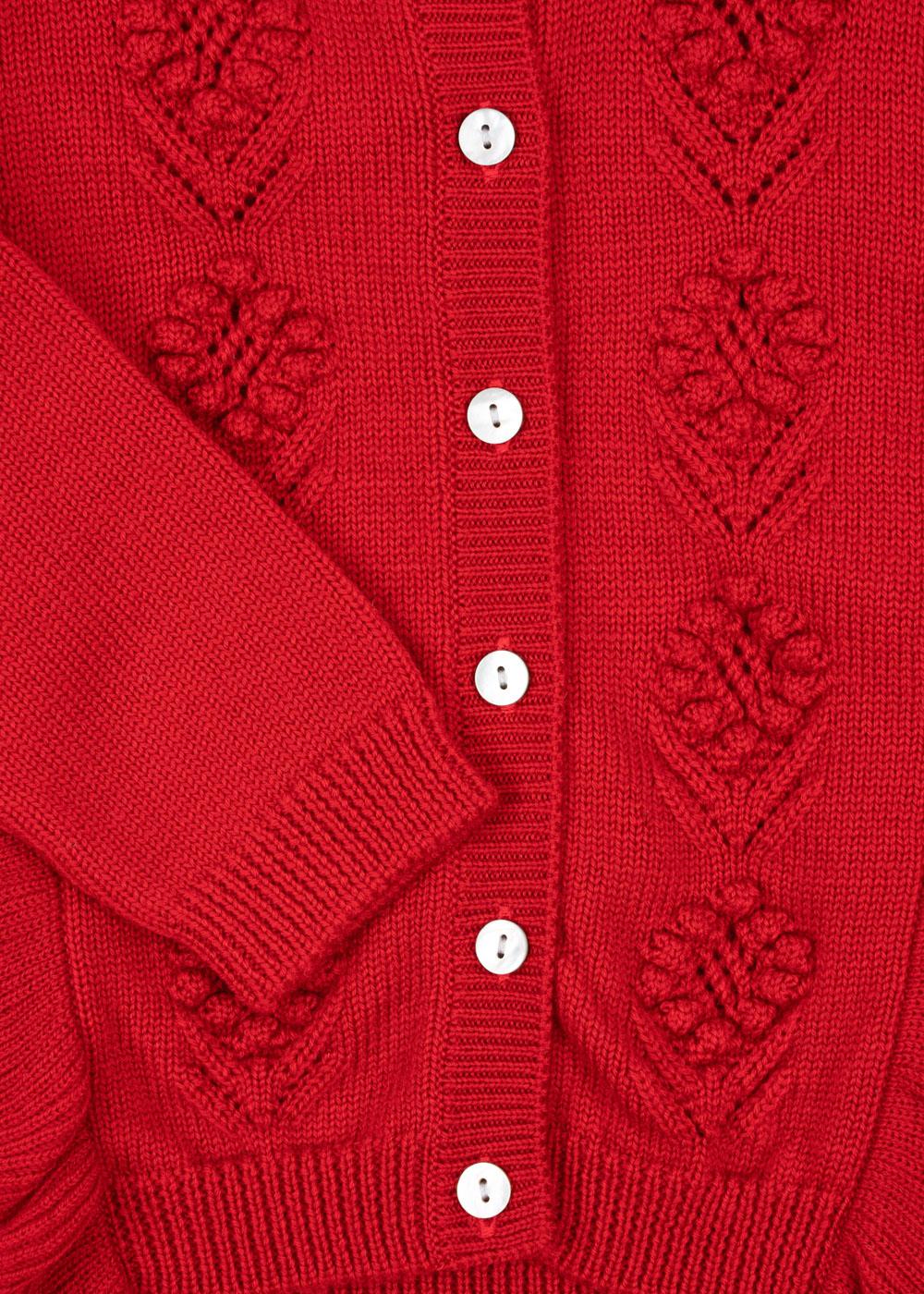 Fiol Frill Cardigan, Barbados Cherry