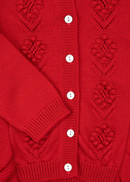 Fiol Frill Cardigan, Barbados Cherry