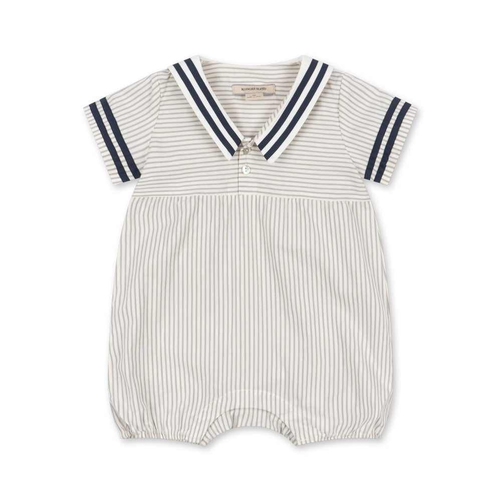 Allie Sailor Romper GOTS, Bleu Stripe