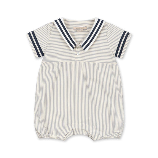 Allie Sailor Romper GOTS, Bleu Stripe